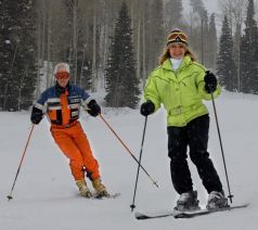 skiing together